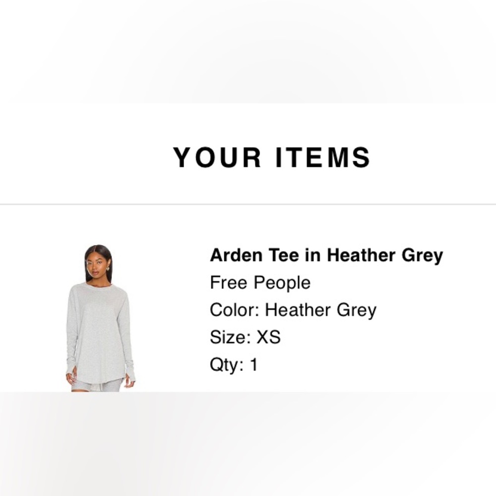 Free People Arden Tee - X-Small Heather Grey